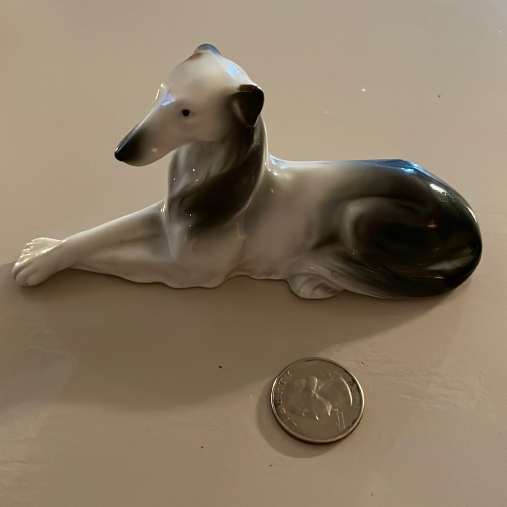 Vintage dog (afghan) hound, ceramic, signed 6426 numbered signed Germany.